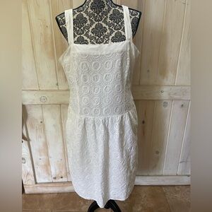 Apostrophe Embroidered Eyelet Mini Dress Size 16 White Beach Vacation
